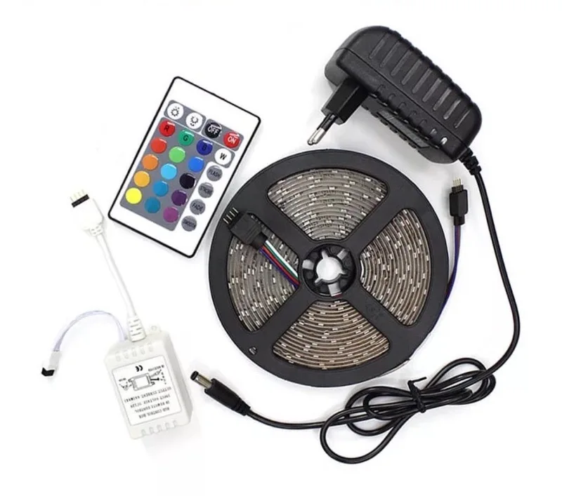 Цветная(RGB) Светодиодные ленты 12V Водонепроницаемый 2835/5050 5/10 м светодиодный светильник полосы неоновый светодиодный 12V гибкие светодиодные ленты светодиодный лента с контроллером и креплением для вспышки sрeedlite