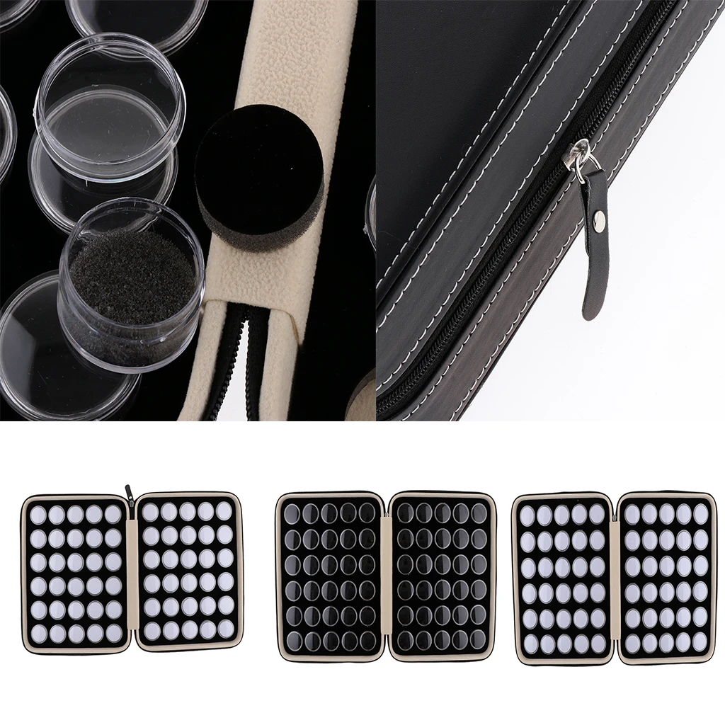 60 Pieces Diamonds Mini Display Box Gemstone Storage Case with Portable PU Leather Carrying Case 60 Pieces Diamonds Mini Display Box Gemstone Storage Case with Portable PU Leather Carrying Case