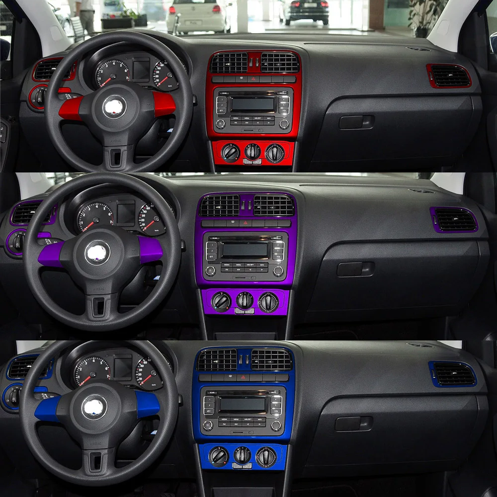 Для Volkswagen VW POLO MK5 внутренняя панель центрального управления ручки двери наклейки
