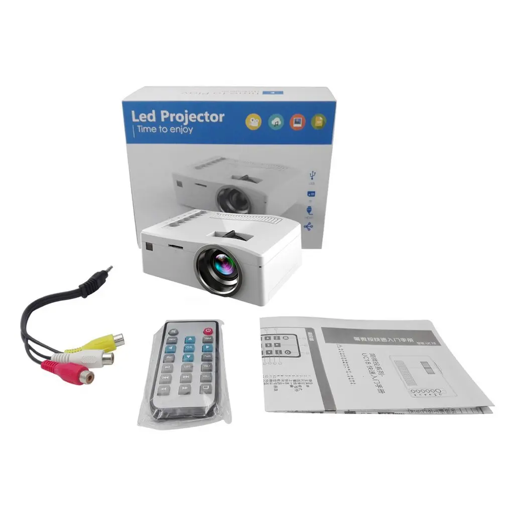 

Mini Video Projector UC18 1080P HD LED Home Entertainment Multimedia LCD Theater Cinema Handhold USB TV VGA HDMI Project