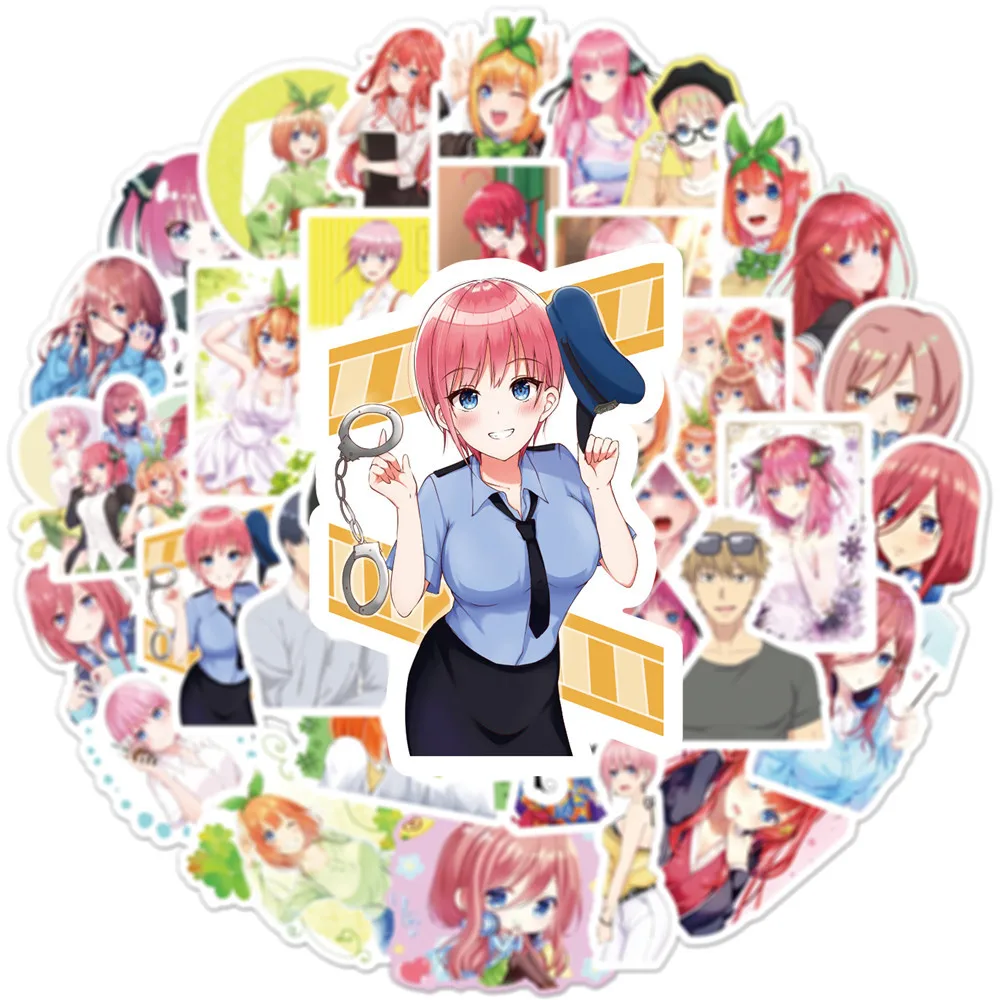10/50Pcs Pack The Quintessential Quintuplets Anime Stickers Laptop Luggage Skateboard Bicycle Guitar Waterproof Sticker Kids Toy