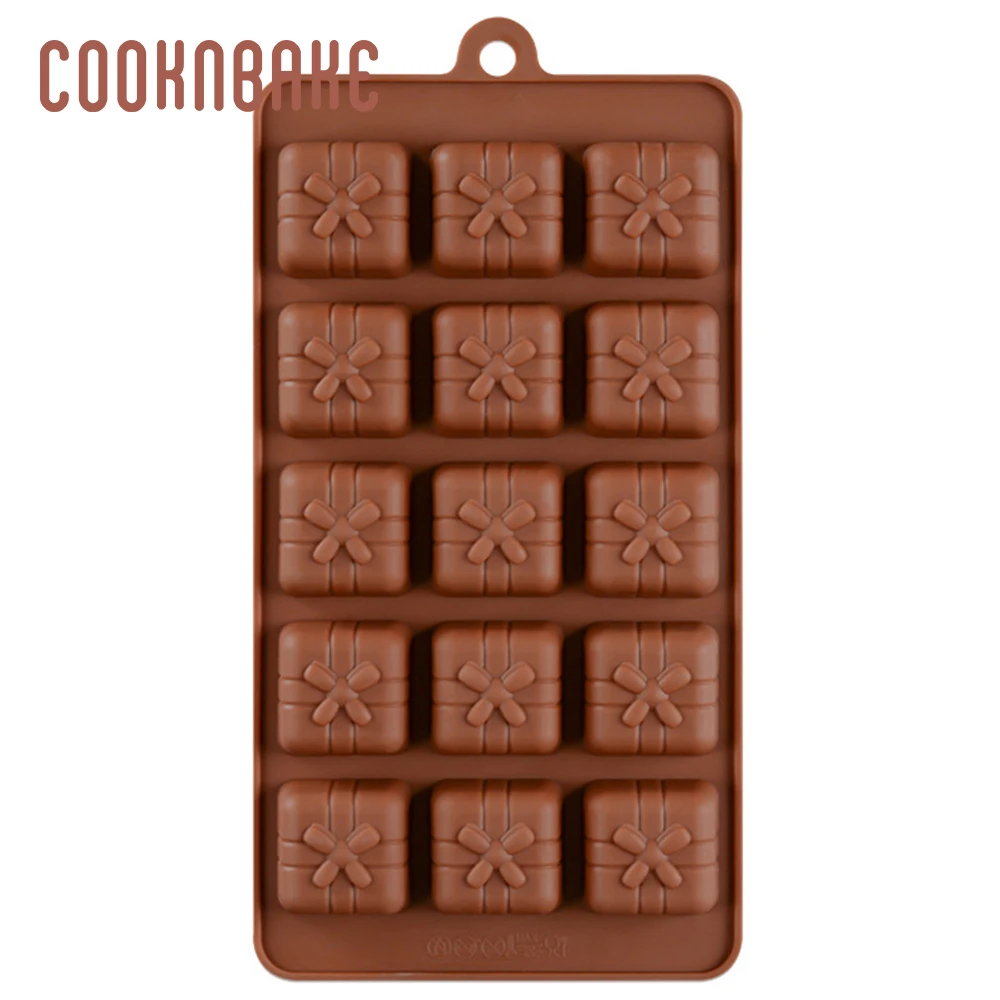 COOKNBAKE силиконовая форма для шоколадной коробки Форма для конфет ледяная Желе Форма для торта Печенье Кондитерские инструменты для выпечки DIY украшения торта 15 отверстий