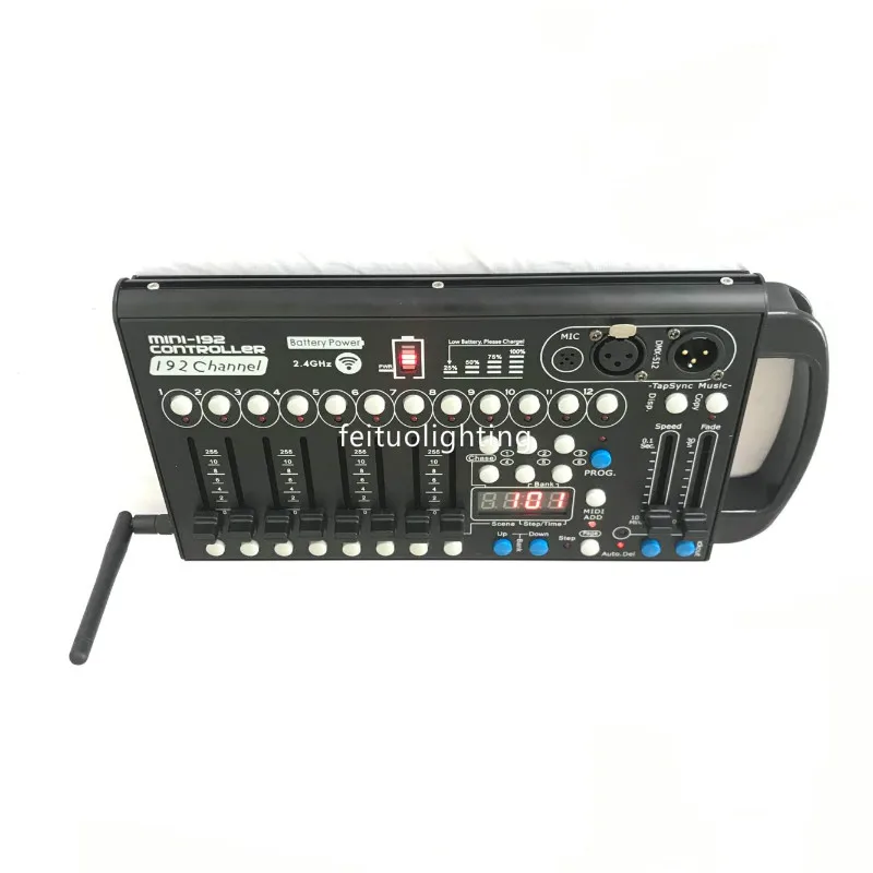 J-Battery Wireless Mini 192 DMX Controller DMX512 Controller For Stage Lighting Par Wall Washer Or Moving Head Light