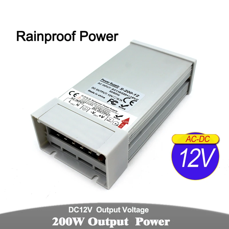 Источник питания DC 12 В DC24V 48 Вт 60 Вт 72 Вт 100 Вт 120 Вт 150 Вт 180 Вт 200 Вт 240 Вт 250 Вт 300 Вт 350 Вт 360 Вт 400 Вт непромокаемые Трансформаторы освещения