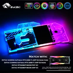 Bykski – bloc de refroidissement à eau, compatible avec ZOTAC RTX2080TI 8GD6 PGF/AMP OC/bloc de radiateur en cuivre à couverture complète/lumière RGB N ST2080TIPGF X 