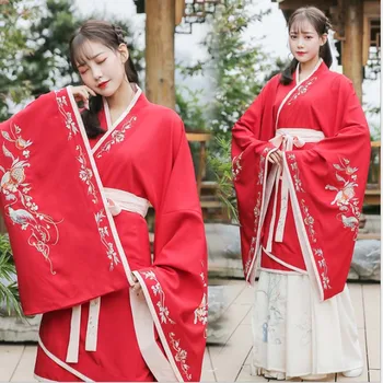 

Hanfu Women Chinese Traditional Crossed Collars Cosplay Outfit Kimono Fantasia Female Carnival Cosplay Costume For Women Red