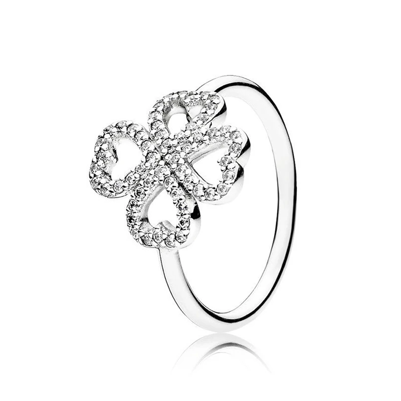 Аутентичные 925 пробы Серебряные Оригинальные лепестки любви кольцо Европы для