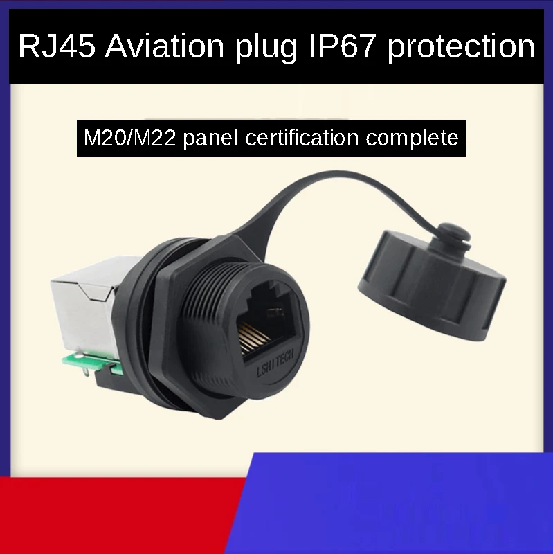 Waterproof Industrial Cat5 8P8C Aviation Male Plug Female Socket Ethernet Network RJ45 Connector Adapter No Cable 20.8 hole |