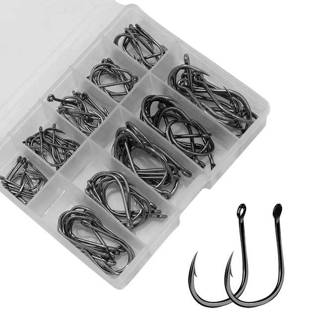 120pcs / Box Circle Carp Eyed Fishing Hook Size 3-12# Ring eye Japan  Fishhooks Fishing Single Jig Hooks Fish Hook Pesca Tackle