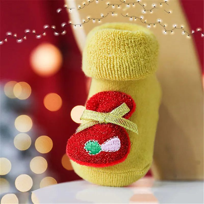 Winter New Children's Socks Woolen Ring Thickened Turn Mouth Cartoon Newborn To 3 Years Old Baby Socks Doll Christmas Baby