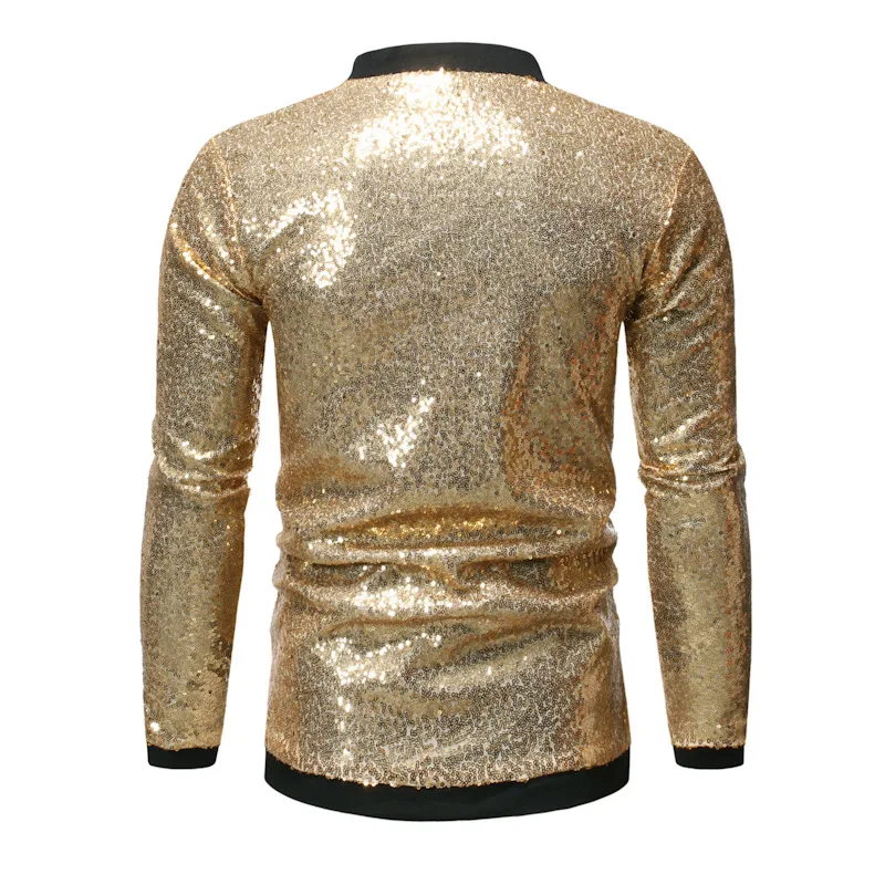 Мужская куртка-кардиган для танцев, модная мужская куртка с золотыми блестками, вечерние пальто для ночного клуба