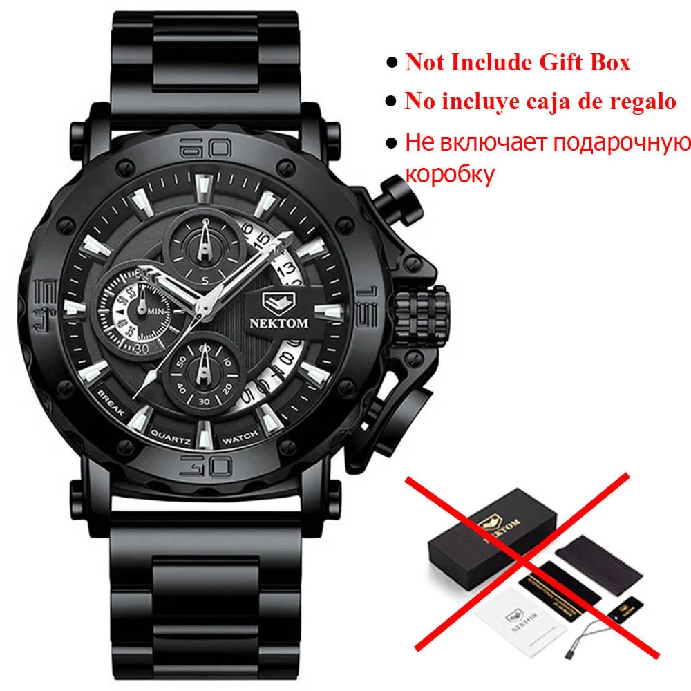 2021 Men Casual Sport Watches Stainless Steel Waterproof Chronograph Clock Top Brand Business Men Wristwatch Gift for Men 