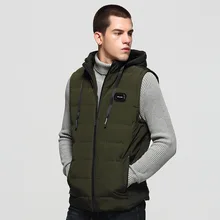 Мужской жилет, мужской короткий приталенный жилет с капюшоном, мужской однотонный жилет с карманами, без рукавов, хлопковая стеганая одежда