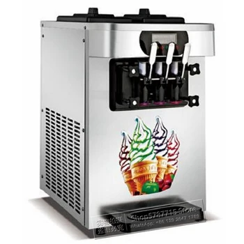 

Guangzhou China Factory Supply Commercial Soft Serve Icecream Small Yogurt Maker 3 Flavor Mini Silver Color Ice Cream Machine