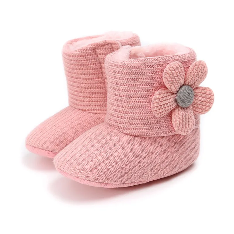 

Warm Newborn Toddler Knitted Boots Winter First Walkers Baby Girls Boys Shoes Soft Sole Fur Snow Prewalker Booties for 0-18M