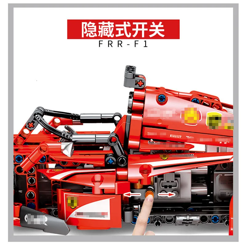 701020 Technic серия RC красный автомобиль супер гоночный автомобиль Enzo пульт дистанционного управления 1:10 Модель Строительный блок кирпичные игрушки совместимы с 8653