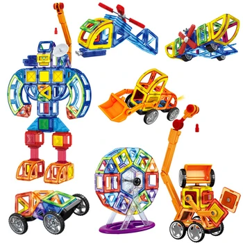 

46-172pcs Big Size Magnetic Designer Construction Set DIY Building Blocks Educational Bricks Accessories For Children Gifts Toys