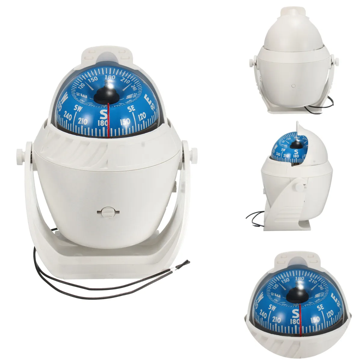 Branco DIODO EMISSOR de Luz eletrónico para Viagens veiniculo boussolas Carro navegacha Mar Navio Barco Carro Marinha Militar Compa