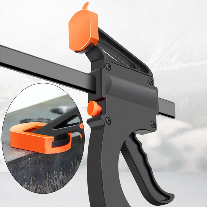 DTBD 4 inch Woodworking Bar F Clamp Clip Hard Grip Quick Ratchet Release DIY Carpentry Hand Vise Tool