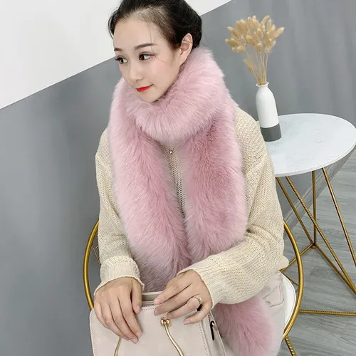 ddark pink Удлиненные шарфы из искусственного меха кролика длиной 180 см, вечерние меховые шарфы для косплея, пушистые теплые меховые накидки, зимние длинные меховые шали DIY - Цвет: ddark pink