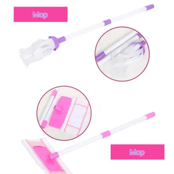

Pretend Mopping Bucket Toy Simulation Mini Cleaning Tool Playhouse Broom Mopping Bucket Toy Set Trash Bins Educational Toys Gift