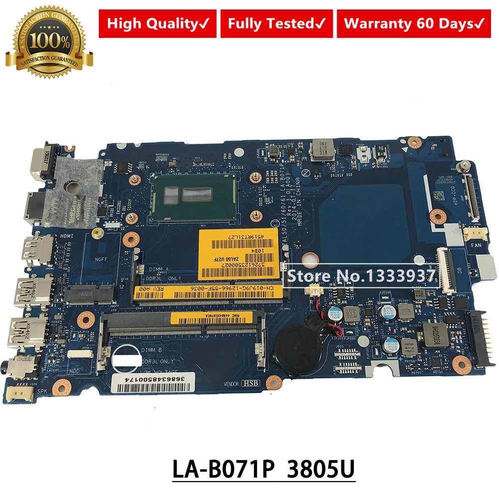 Материнская плата 019J9G 19J9G ZAL50/51/60/61 LA-B071P для DELL Latitude 3450 L3450 Материнская плата ноутбука SR210 3805U CN-019J9G