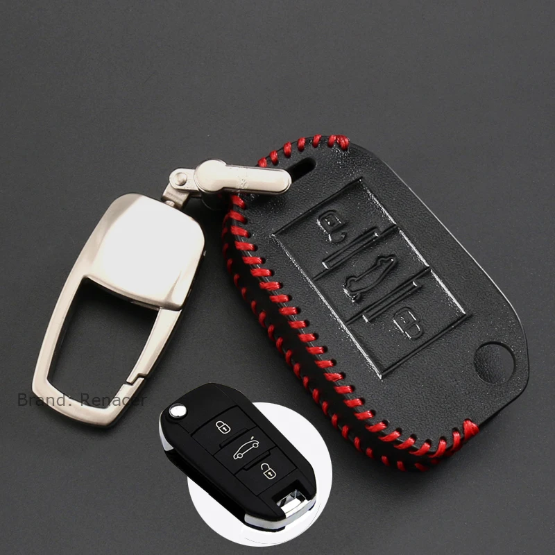 Новинка 2019 чехол для автомобильного ключа из натуральной кожи Peugeot 208 2008 3008 408 508|car