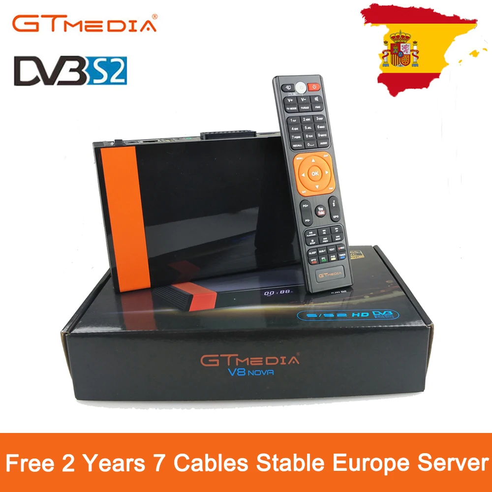 

GTMedia V8 Nova HD 1080p Version Satellite Receiver DVB-S2 Built-in Wifi TV Receiptor 2 Years Europe Server Freesat Spain TV Box