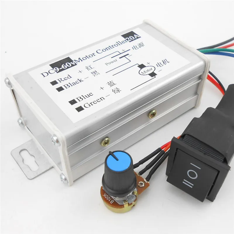 Regulador Positivo da Velocidade da Inversão do Interruptor Reverso do Módulo 25khz 12v 24v 36v 48v da Movimentação do Motor do Controlador do Motor de Dc960v 20a 1200w dc