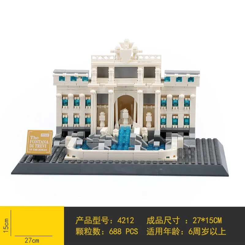 

Wange 4210-4216 Toronto TV Tower Lincoln Memorial Assembled Building Blocks Toy World Architecture Series