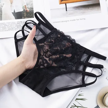 

4Pcs/Lot Seamless Panties Sexy Women Underwear Cotton Crotch Soft Transparent Briefs Female Lace Panties Sexy Lingerie M-XL