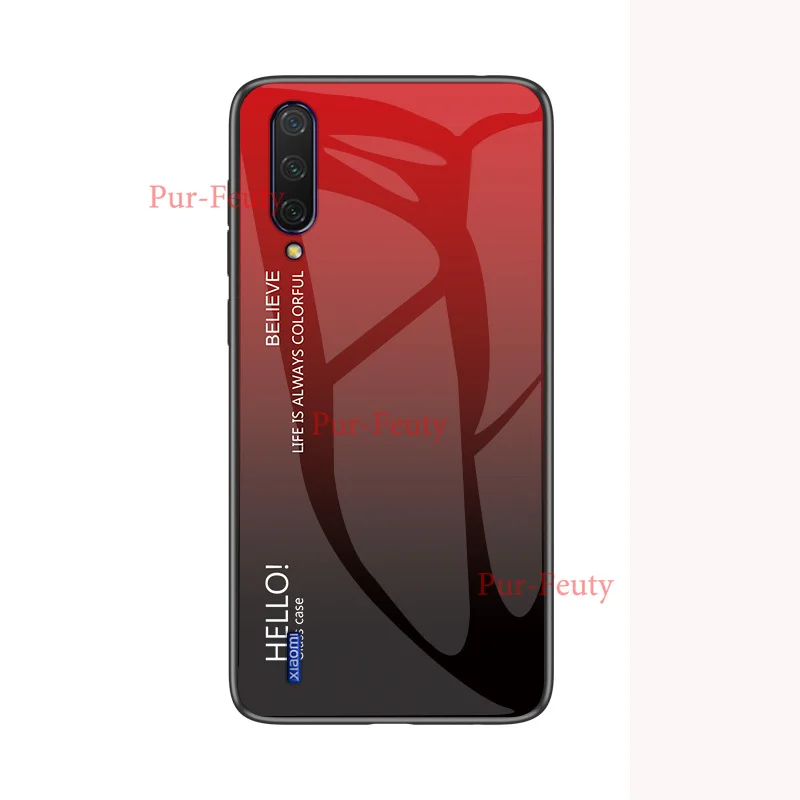 Для Xiaomi Mi A3 задняя крышка телефона 6,09 дюймов модный постепенная замена стеклянный чехол для телефона для Xiaomi Mi A3 полная защита бампер