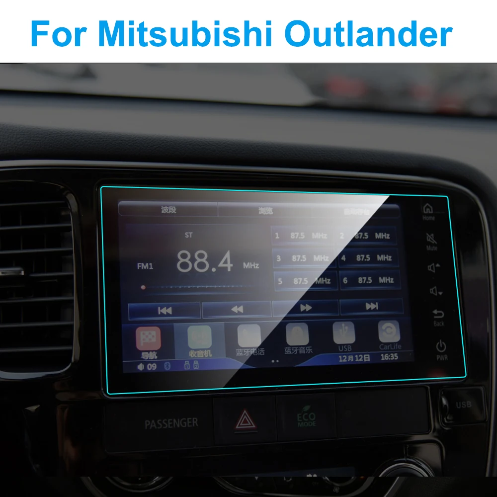 

Car GPS Navigation Screen Protector for Mitsubishi Outlander Interior Tempered Glass Touch Screen Protective Film Car Access