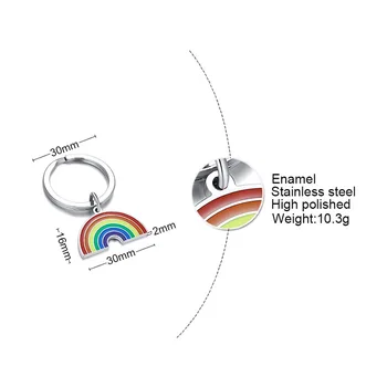 

FXM LB64 titanium steel Rainbow sugar hip hop necklace hot sell popular single man heart and square shape lover gift