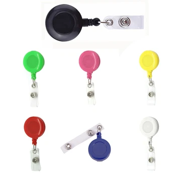 

Retractable Reel ID Badge Key Card Name Tag Holders with Belt Clip Pack of 50