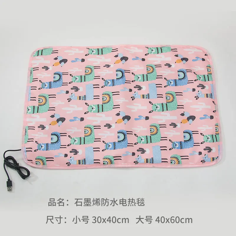 Pink USB грелка для домашних животных, Электрический Водонепроницаемый согревающий коврик с 3 температурными настройками, для кошек или собак, маленьких животных(15,7x23,6 дюйма - Цвет: Pink