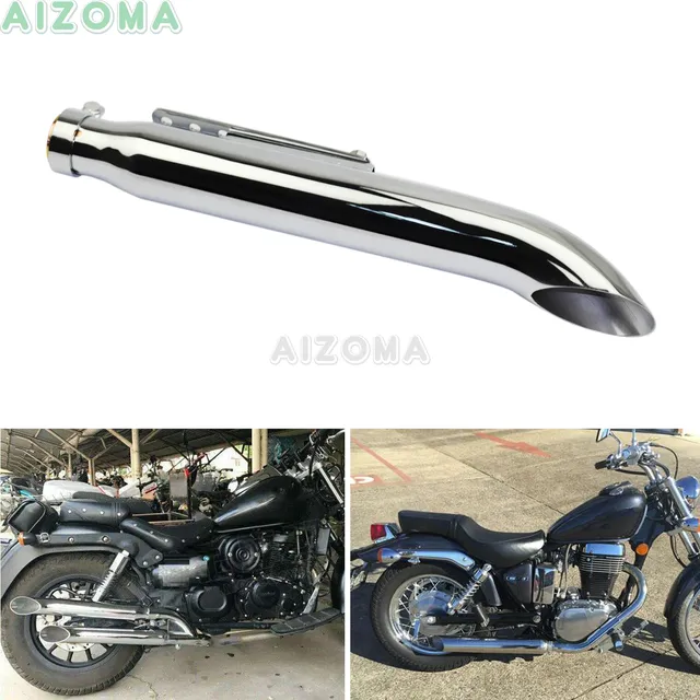 Motorcycle Turn Out Exhaust Muffler Pipe Tapered Silencer Slash Cut For Harley Honda Cafe Racer Suzuki Intruder Lc Vl 1400 1500 Exhaust Exhaust Systems Aliexpress
