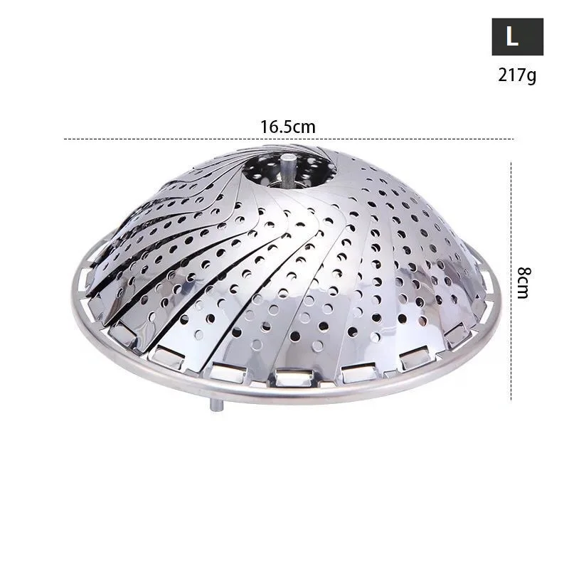 Stainless Steel Cooking Steamer Stand Rack Fruit Bowl Drain Basket Food Heater Cooker Kitchen Utensils Pan Pot Wok Accessories - Цвет: L