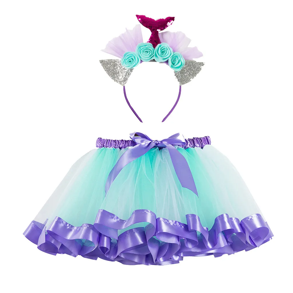 Детские вечерние балетные пачки для девочек, костюм для малышей, юбка+ повязка на голову, юбка-пачка, юбки для девочек, юбки для девочек - Цвет: Hot Pink