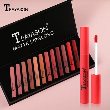 

Brand 12pcs/Set Liquid Lipstick Pigment Nude Lip Gloss Professional Makeup Velvet Matte Lipstick Lip Kit Cosmetics Maquiagem