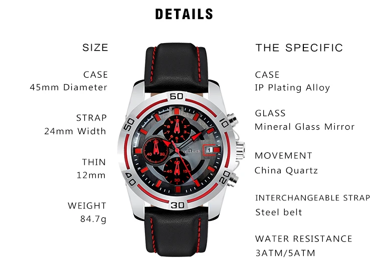 Мужские кварцевые часы с 6 стрелками и цифрами, часы с календарем, Модный Топ бренд, водонепроницаемые часы для мальчиков, мужские наручные часы, мужские часы