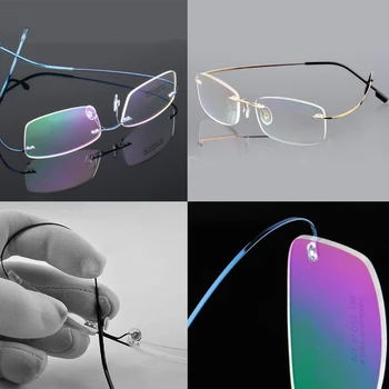 

1PC Women Men Rimless Titanium Eyeglasses Frames Flexible Optical Frame Prescription Spectacle Frameless Glasses Eye glasses Hot