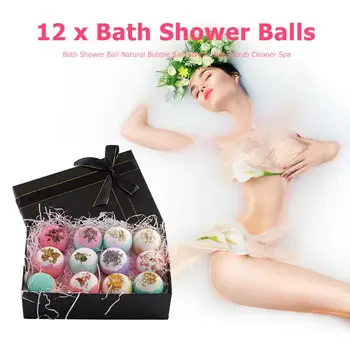 

12ps Whitening Shower Bomb Deep Sea Bath Salt Body Essential Oil Bath Ball Natural Bubble Bath Relax Stress Relief Skin Care Too