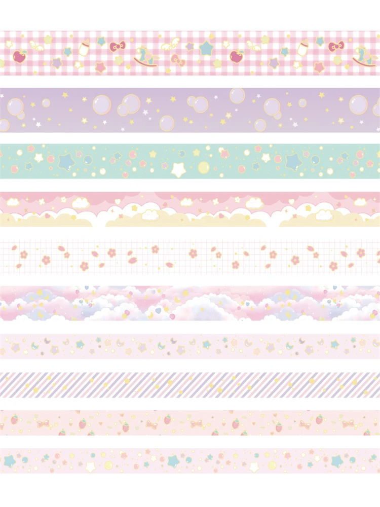 3m washi tape set 10Pcs washitape stickers adesiva decorativa cute grid washitapes Bronzing masking tape scrapbooking washi 9