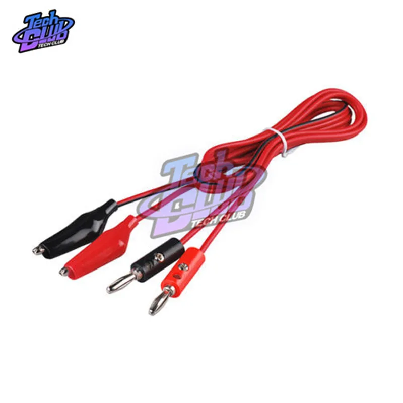 5Pcs 1meter Double Red and Black Banana plug Clips Crocodile Cable Alligator Jumper Wire Test Leads