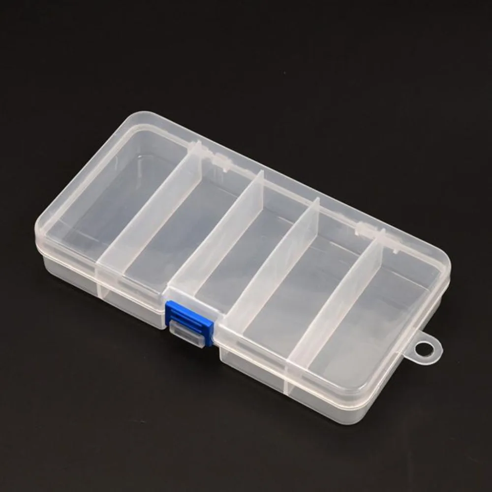 5 Compartments Plastic Storage Container Case Fishing Bait Fish Lure Tackle Box #4C05 (3)