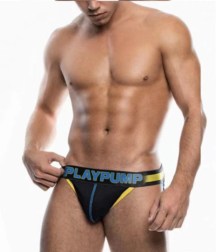 PLAYPUMP Brand Man Underwear Cotton Briefs Men Sexy Under Wear Gay Breathable Sports Fashion Male Panties Side Cut  PP9113 boxer briefs with ball pouch