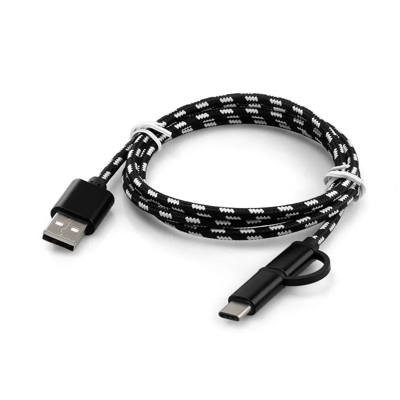 2 в 1 2.1A USB кабель для samsung Xiaomi мульти Быстрая зарядка зарядное устройство usb type C type-c Micro USB кабель для мобильного телефона