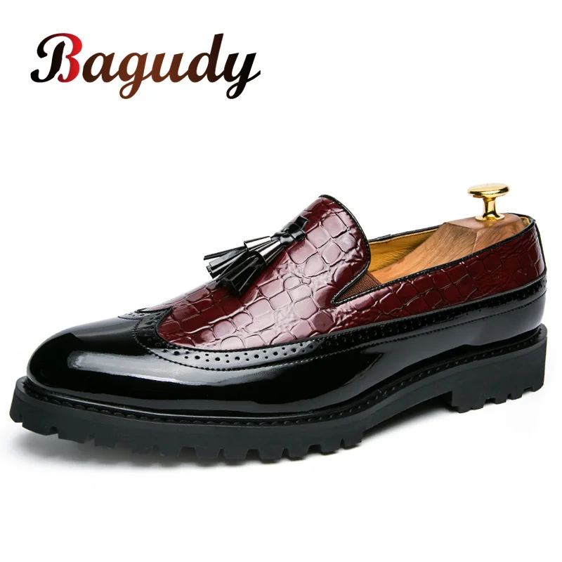 

Men's Formal Shoes Leather Tassel Casual Shoes Fashion Man Moccasins Wedding Party Comfortable Slip on Brogue Shoes Size 38-46