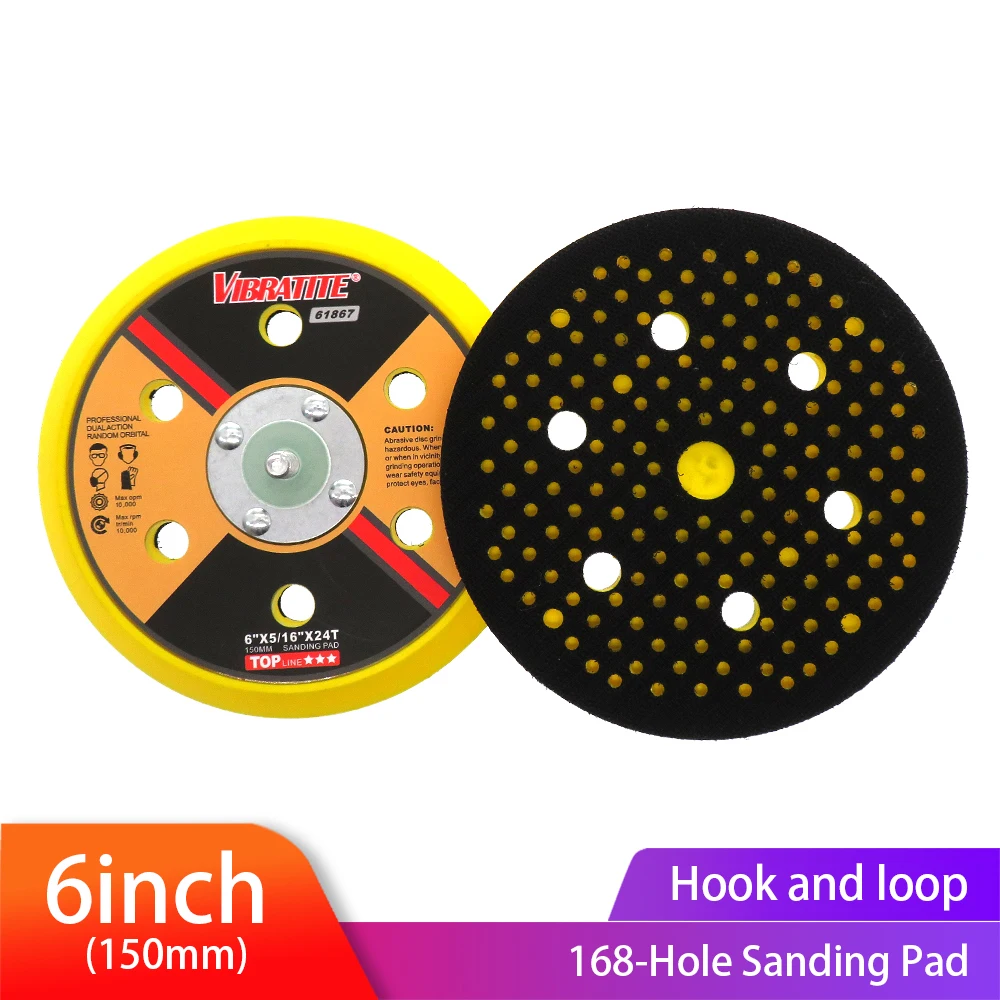 

6" 150mm Multihole Dust Free Sander Backing Pad Sanding Plate with 5/16"x24 Thread Sanding Disc Holder for Polishing